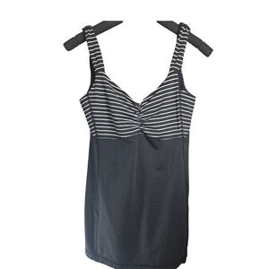 lululemon athletica Black and White Striped Bikini Top size 8